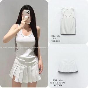 Brand new pleated skort in white size xs